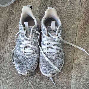 Adidas Light Gray Knit Running Shoes